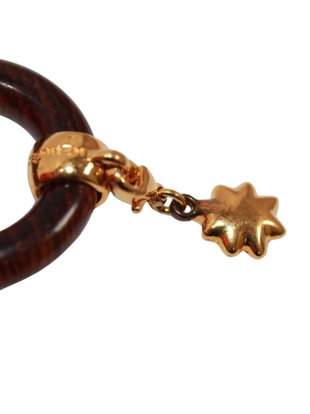 Hermes Star Charm Brown Scarf Ring Gold - Picture 5 of 8
